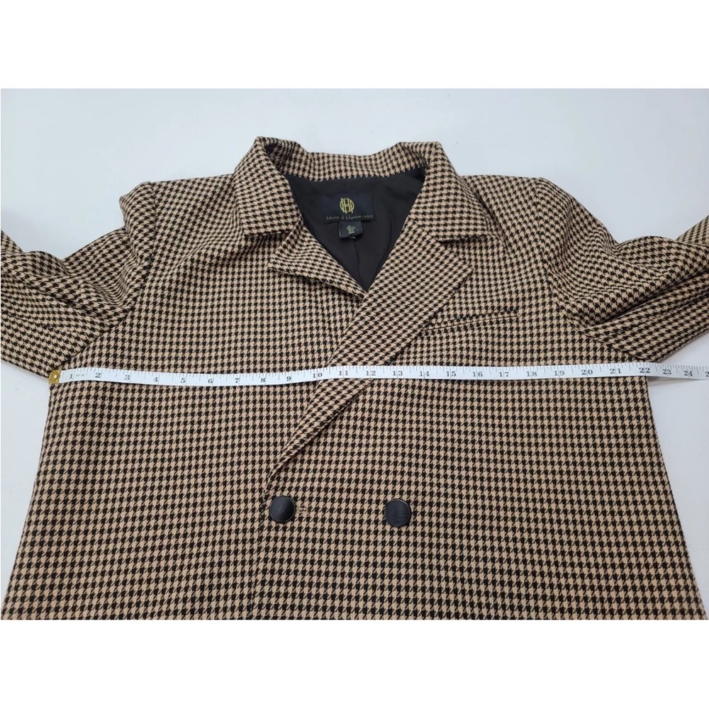 House of Harlow 1960 Notch Lapel Brown Houndstooth Cropped Blazer Size L - Picture 7 of 9